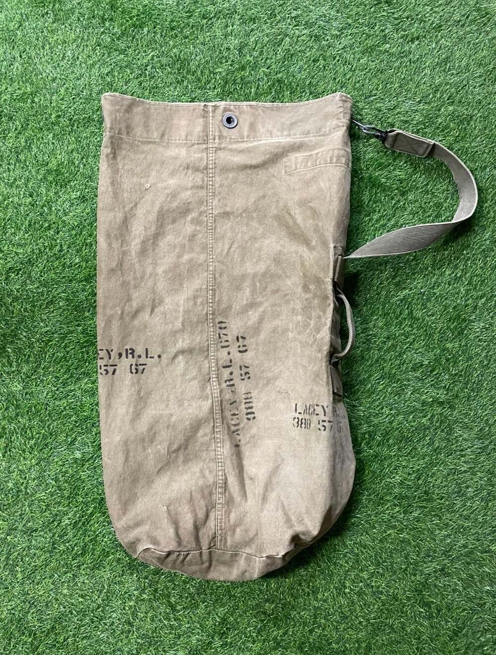 Vintage US Navy Canvas Duffle Bag Named Lacey R.L.
